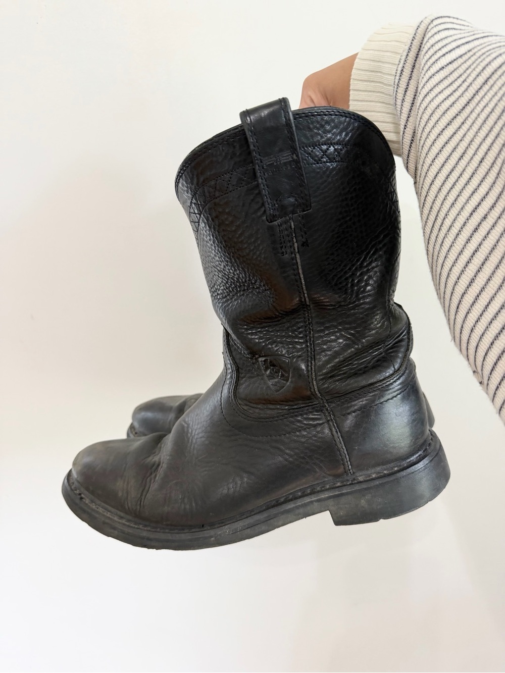 Ariat 10002422 Black Leather Cowboy Western Boots Size 11.5D